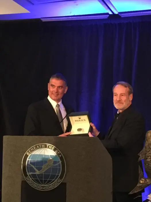 Kirk Krack - Founder of PFI - Receiving His DAN/Rolex Diver Of The Year Award