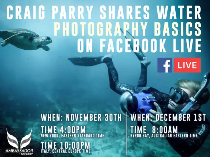 Underwater Photographer Craig Parry To Host Facebook Live Event