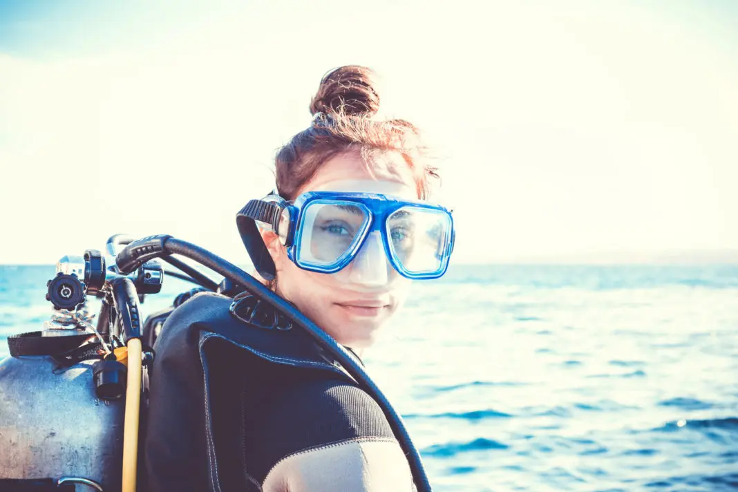Scuba Diver Getting Ready For A Dive